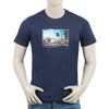Eminent Men's Round Neck Half Sleeves Printed T-Shirt - Mid Blue