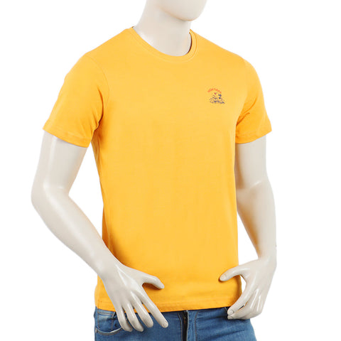 Eminent Men's Round Neck Half Sleeves Printed T-Shirt - Yellow