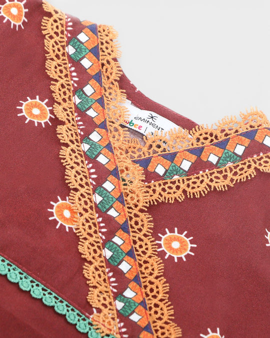 Eminent Newborn Girls Shalwar Suit - Maroon