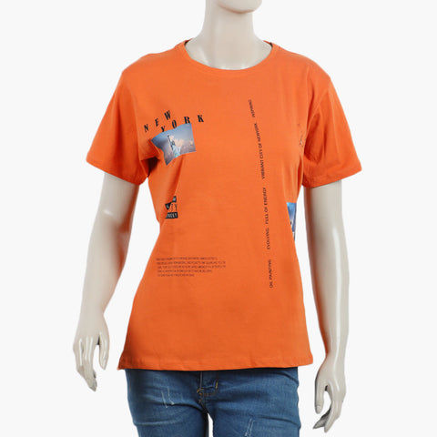 Eminent Women's Half Sleeves Printed T-Shirt - Harvest