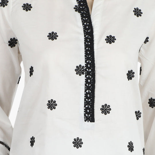 Eminent Women's Embroidered Shalwar Suit - White, Women Shalwar Suits, Eminent, Chase Value
