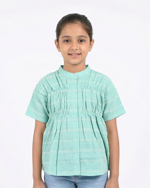Girls Half Sleeves Woven Top