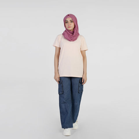 Eminent Women's Half Sleeves Printed T-Shirt - Light Pink, Women T-Shirts & Tops, Eminent, Chase Value