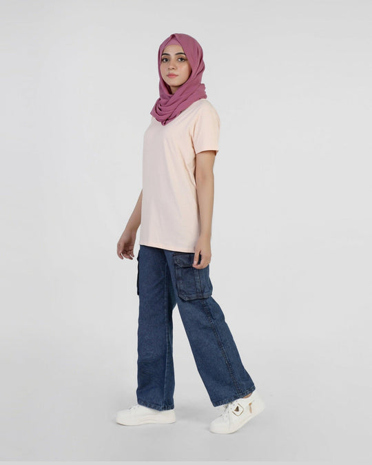 Eminent Women's Half Sleeves Printed T-Shirt - Light Pink, Women T-Shirts & Tops, Eminent, Chase Value