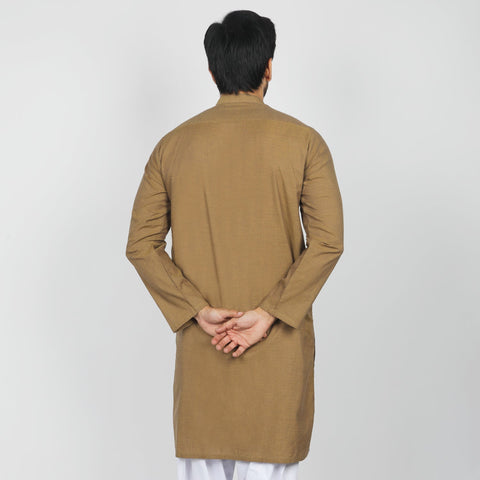 Eminent Men's Plain Kurta - Mehndi