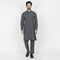 Eminent Men's Embroidered Kurta Pajama Suit - Charcoal