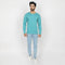 Eminent Men's Full Sleeves Round Neck T-Shirt - Teal