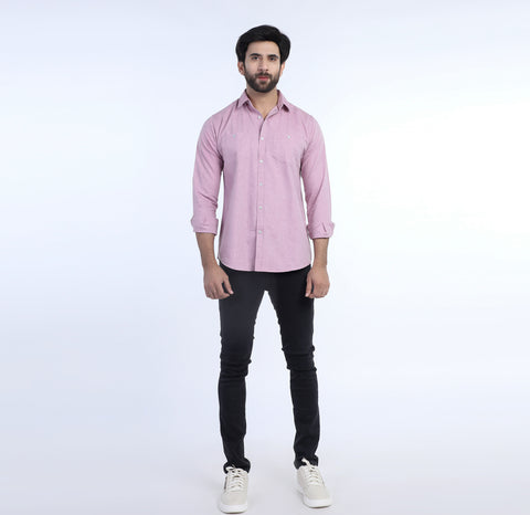 Eminent Men's Casual Chambray Shirt - Maroon