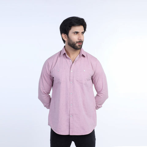 Eminent Men's Casual Chambray Shirt - Maroon
