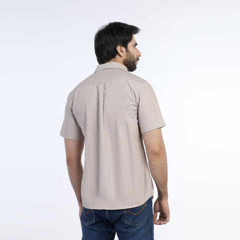 Eminent Men's Casual Half Sleeves Shirt - Beige