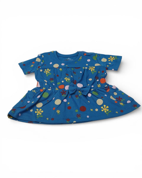 Eminent Newborn Girls Half Sleeves T-Shirt - Olympian Blue