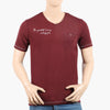 Eminent Men's Round Neck Half Sleeves Printed T-Shirt - Maroon