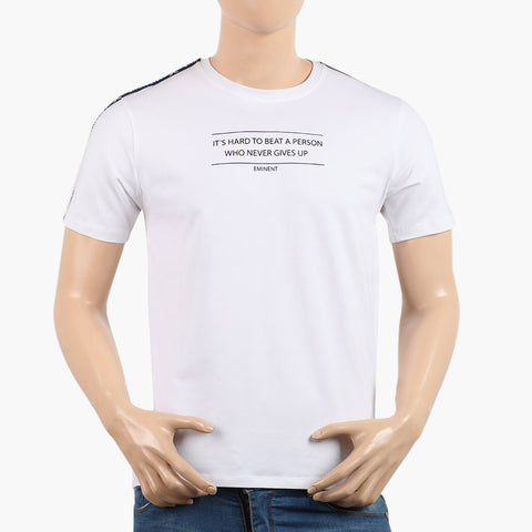 Eminent Men's Round Neck Half Sleeves Printed T-Shirt - Off White