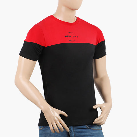 Eminent Men's Round Neck Half Sleeves Printed T-Shirt - Black