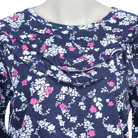 Eminent Women's Bermuda Frill Top - White & Blue, Women T-Shirts & Tops, Eminent, Chase Value