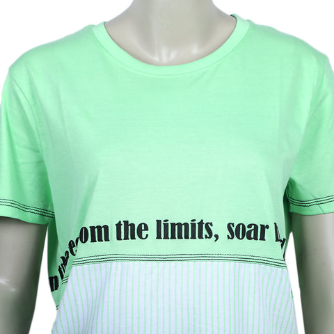 Eminent Women's Half Sleeves Printed T-Shirt - Green, Women T-Shirts & Tops, Eminent, Chase Value