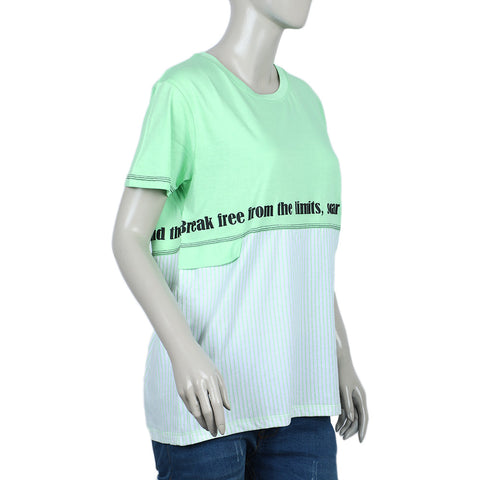 Eminent Women's Half Sleeves Printed T-Shirt - Green, Women T-Shirts & Tops, Eminent, Chase Value