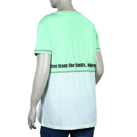 Eminent Women's Half Sleeves Printed T-Shirt - Green, Women T-Shirts & Tops, Eminent, Chase Value