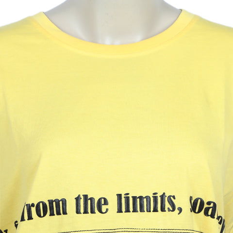 Eminent Women's Half Sleeves Printed T-Shirt - Yellow, Women T-Shirts & Tops, Eminent, Chase Value