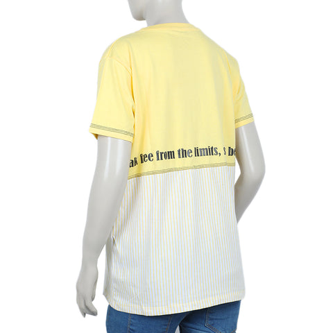 Eminent Women's Half Sleeves Printed T-Shirt - Yellow