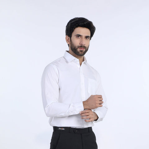 Eminent Men's Formal Plain Shirt - White