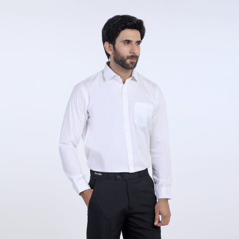 Eminent Men's Formal Plain Shirt - White