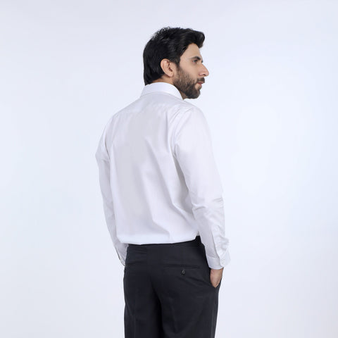 Eminent Men's Formal Plain Shirt - White