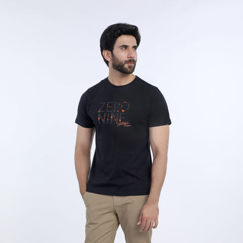 Eminent Men's Half Sleeves Round Neck T-Shirt - Black