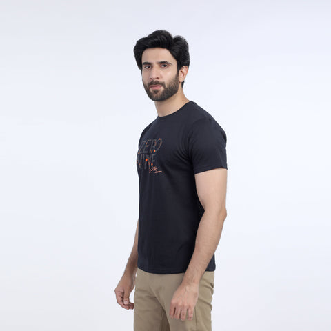 Eminent Men's Half Sleeves Round Neck T-Shirt - Black