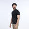 Eminent Men's Half Sleeves Sherwani Collar Front Open T-Shirt - Black