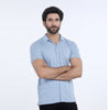 Eminent Men's Half Sleeves Polo Front Open Shirt - Sky Blue