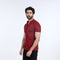 Eminent Men's Half Sleeves Sherwani Collar Front Open T-Shirt - Maroon