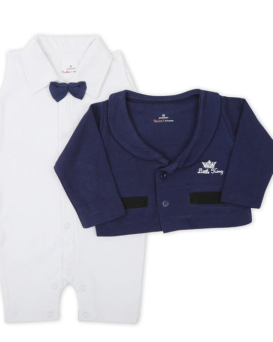 Eminent Newborn Boys Full Sleeves Romper - Navy Blue, Newborn Boys Rompers, Eminent, Chase Value