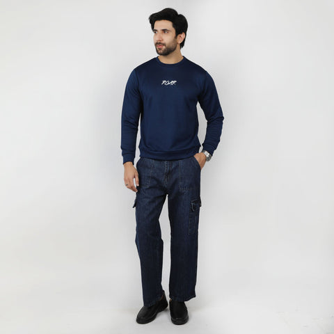 Eminent Men's Full Sleeves Sweat Shirt - Navy Blue, Men's Sweater & Sweat Shirts, Eminent, Chase Value