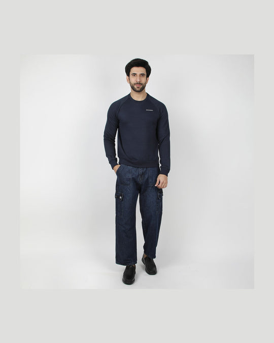 Eminent Men's Full Sleeves Sweat Shirt - Navy Blue, Men's Sweater & Sweat Shirts, Eminent, Chase Value