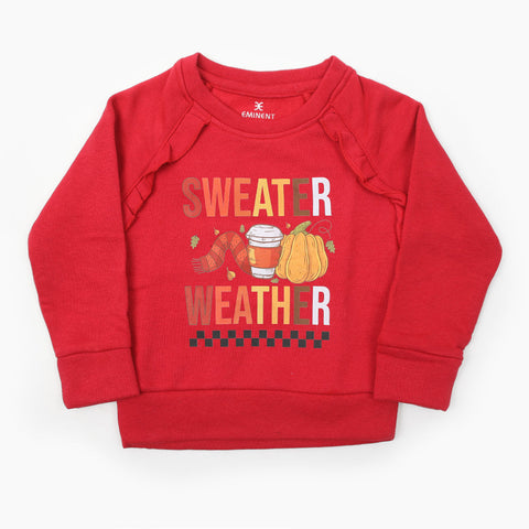 Eminent Girls Full Sleeves Sweat Shirt - Red, Girls Hoodies & Sweat Shirts, Eminent, Chase Value