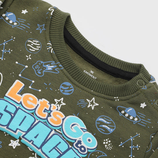 Eminent Newborn Boys Sweat Shirt - Olive Green, Newborn Boys Winterwear, Eminent, Chase Value