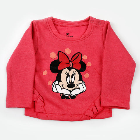 Eminent Newborn Girls Full Sleeves T-Shirt - Dark Pink, Newborn Girls T-Shirts, Eminent, Chase Value