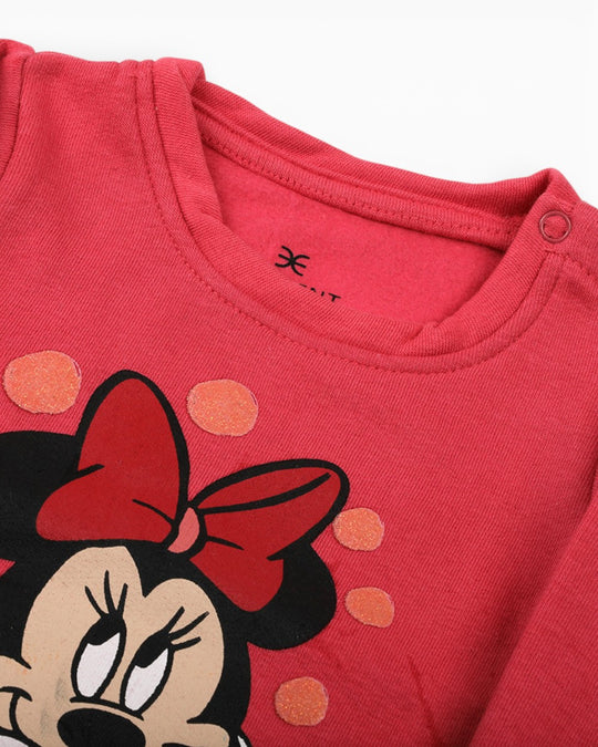 Eminent Newborn Girls Full Sleeves T-Shirt - Dark Pink