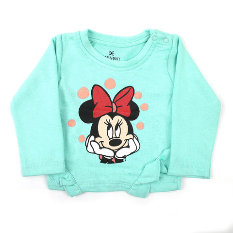 Eminent Newborn Girls Full Sleeves T-Shirt - Mint Green, Newborn Girls T-Shirts, Eminent, Chase Value
