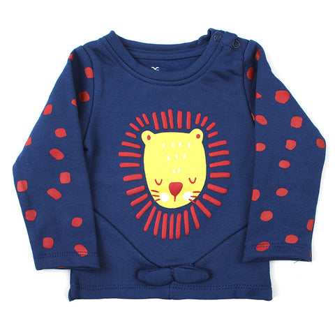 Eminent Newborn Girls Full Sleeves T-Shirt - Dark Blue, Newborn Girls T-Shirts, Eminent, Chase Value