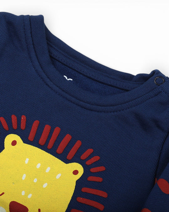 Eminent Newborn Girls Full Sleeves T-Shirt - Dark Blue