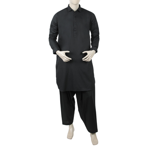 Eminent Men's Trim Fit Shalwar Suit Plain - Black, Men's Shalwar Kameez, Eminent, Chase Value