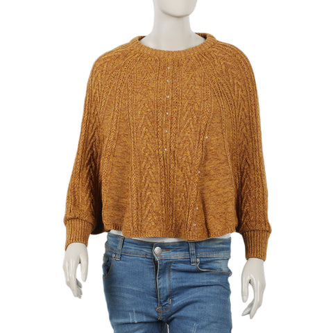 Eminent Girls Full Sleeves Sweater - Camel