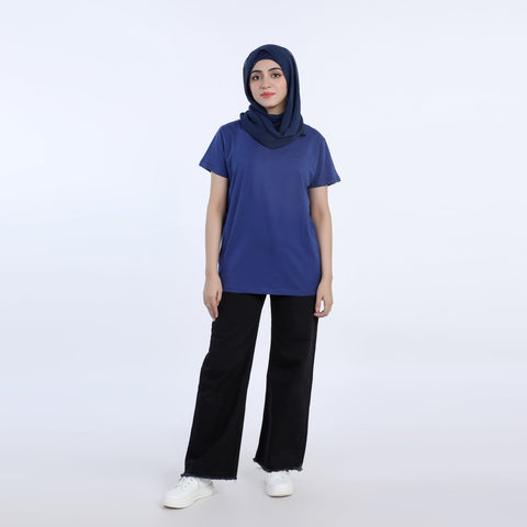 Eminent Women's Half Sleeves Printed T-Shirt - Navy Blue, Women T-Shirts & Tops, Eminent, Chase Value