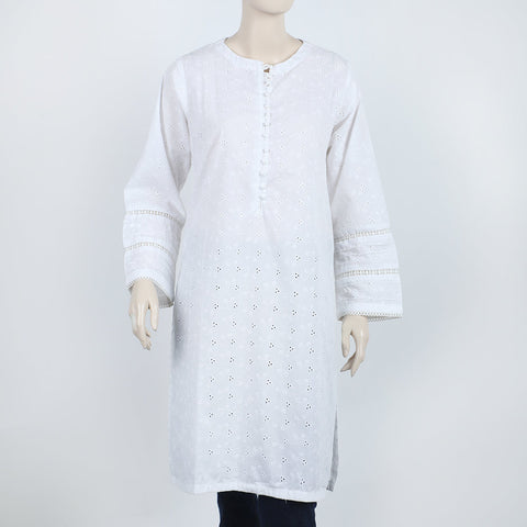Eminent Women's Stitched Kurti - White, Women Ready Kurtis, Eminent, Chase Value