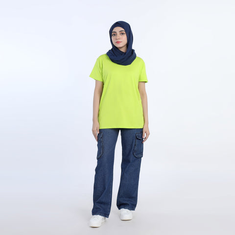 Eminent Women's Half Sleeves Printed T-Shirt - Neon Green, Women T-Shirts & Tops, Eminent, Chase Value