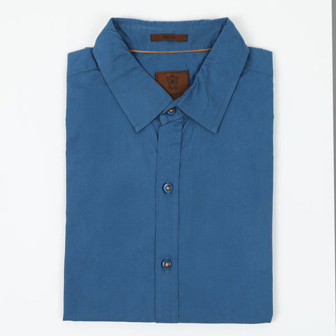 Eminent Men's Casual Plain Shirt - Ink Blue