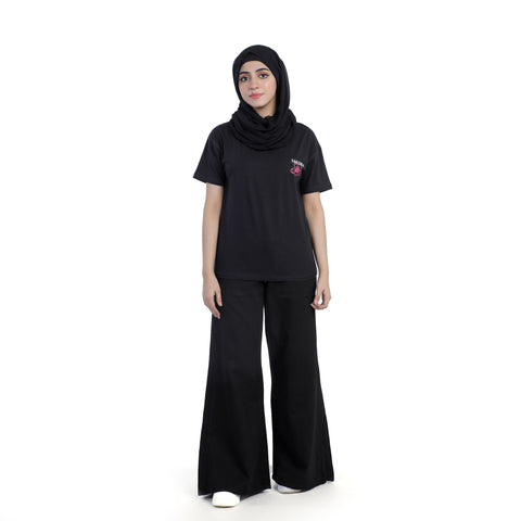 Eminent Women's Half Sleeves Printed T-Shirt - Black, Women T-Shirts & Tops, Eminent, Chase Value