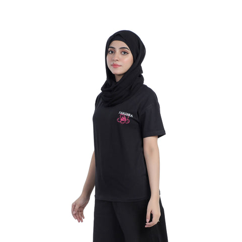 Eminent Women's Half Sleeves Printed T-Shirt - Black, Women T-Shirts & Tops, Eminent, Chase Value